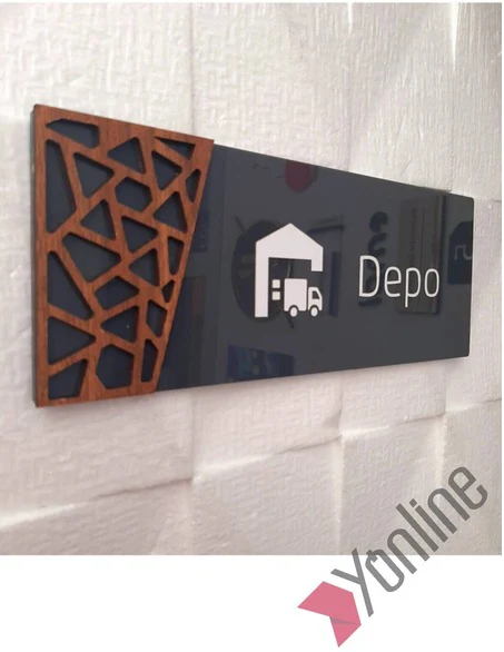 Wooden Serisi Depo Kapı İsimliği