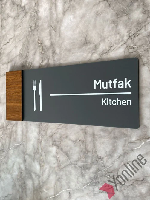 Wooden Serisi Mutfak Kapı İsimliği