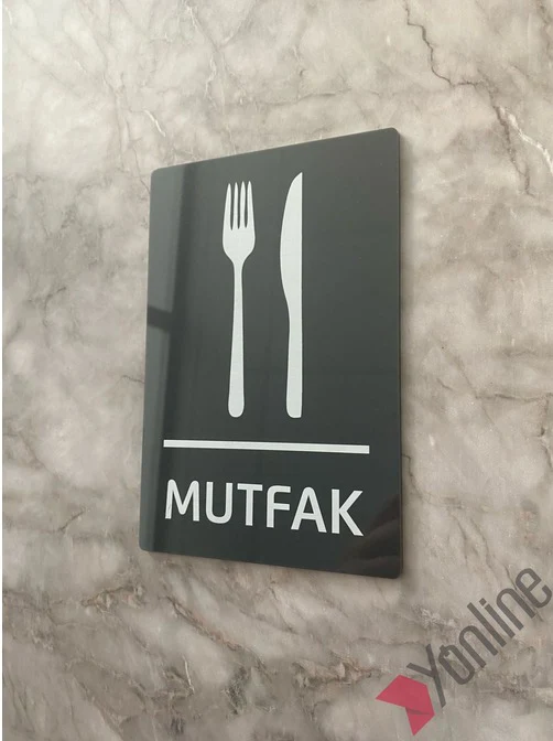 Basic Antrasit Mutfak Kapı İsimliği