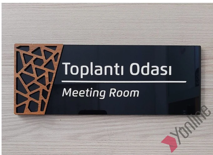 Wooden Serisi Toplantı Odası Kapı İsimliği